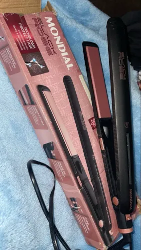 Prancha Alisadora Mondial Black Rose P-27 Cerâmica Bivolt.