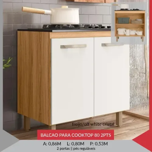 BALCÃO PARA COOKTOP S/ ESPAÇO PARA FORNO