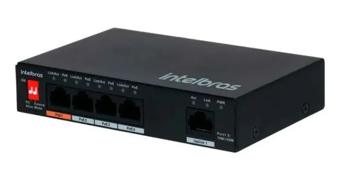 Switch 5p Fast Com 4 Portas Poe Intelbras 500 Hi-POE