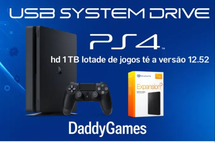 HD DE 1TB LOTADO DE JOGOS PARA PS4 VERSÃO 12.52 OU INFERIOR