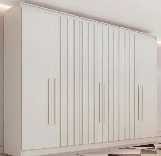 Roupeiro Lumina Off White 2,10 m com 6 Portas