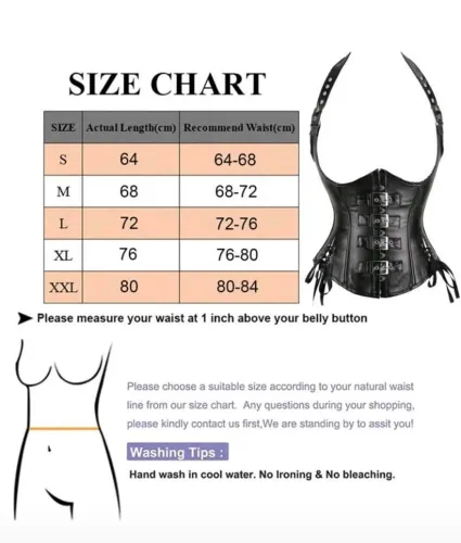 TOP CORSELET AFUNILADOR DE CINTURA DE COURO SINTÉTICO C/ DECOTE HALTER P/ MULHERE 