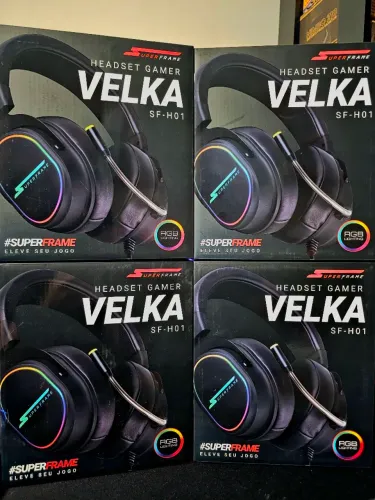 Headset Gamer SuperFrame Velka 7.1 Surround RGB (Preto) - Novo e Lacrado