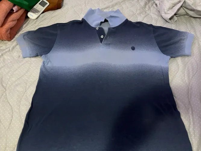 Camisa Polo Masculina Azul Degradê / Ombré Estilo Casual