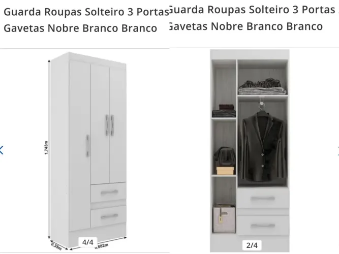 Guarda Roupas Solteiro chegou 25.06 NF