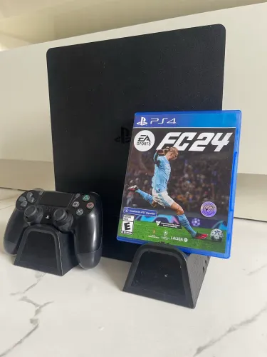 PS4 Slim + 1 controle + base carregadora + Fc 24 físico - 500gb