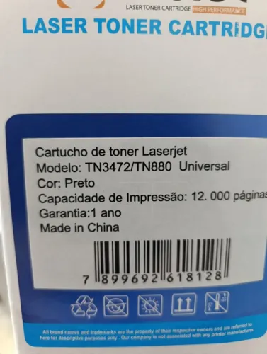 Toner Compatível Tn880 Tn3470 Tn3472 5652 6400 5755 6902