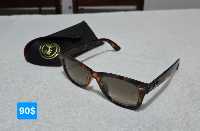 Óculos Rayban Wayfarer premium casco de tartaruga com lente de cristal