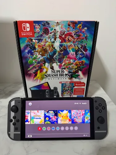 Nintendo Switch Oled versão Smash Bros com 128Gb - DESBLOQUEADO