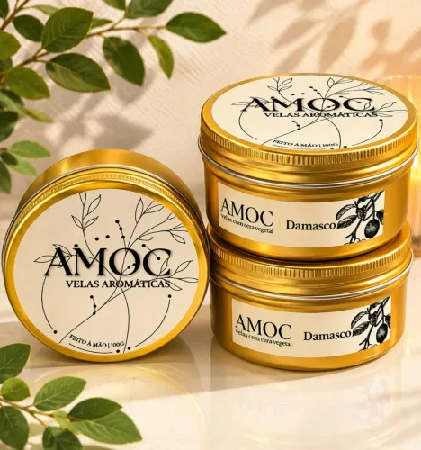Velas aromática ( Damasco, cereja e avelã e Baunilha)