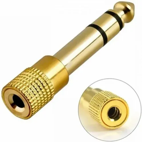 Adaptador P10 Macho 6,5mm Para P2 Fêmea 3,5mm Plug Conector Conversor