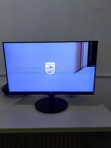 Monitor Philips 23,8? Full HD - Liga, mas com tela danificada (para peças)