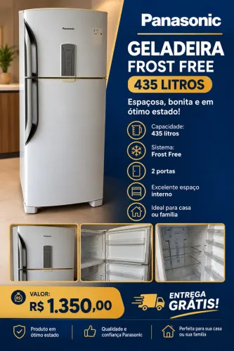 GELADEIRA PANASONIC FROST FREE ? 435 LITROS