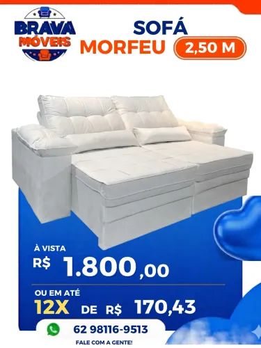 Sofá morfeu 2,50 m, retrátil