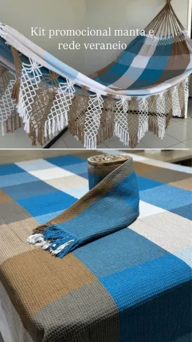 Rede de dormir com manta combinando 