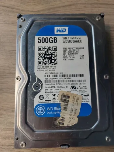 HD Interno WD Blue 500GB SATA 3.5" 7200RPM (Saúde 99% - Testado)