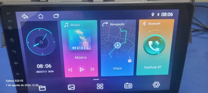 CENTRAL MULTIMÍDIA E-ETECH PREMIUM PLUS TELA GRANDE 9 POL. 2 DIN e MOLDURA COROLLA 2011, S