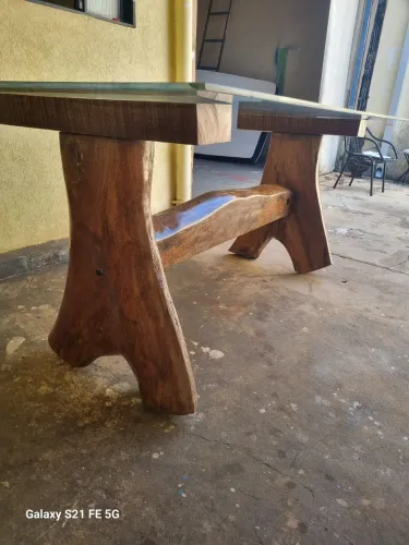 Mesa com tampa de vidro temperado valor $1300 reais
