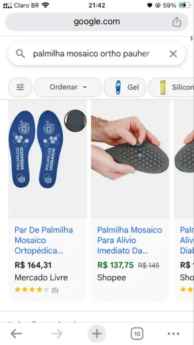 Palmilha ortopédica 