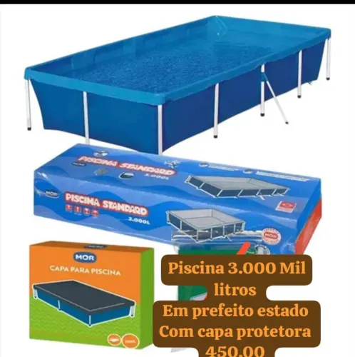 Piscina 3.000 mil litros + Capa protetora.