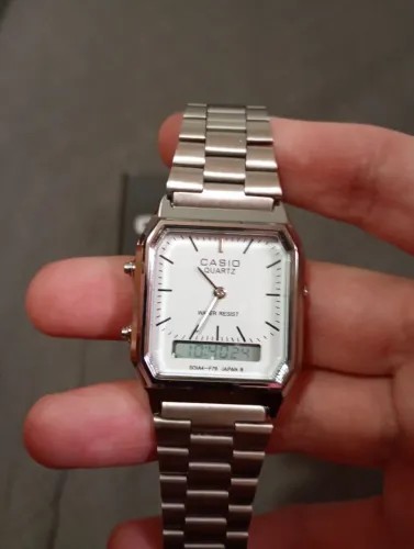 Relógio Casio Unissex Quadrado Prata