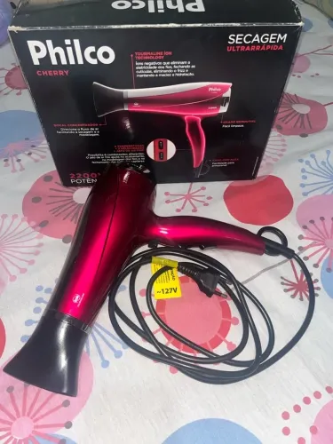 Secador de cabelo da marca Philco Cherry 2200 watts de potência secagem ultrarapida