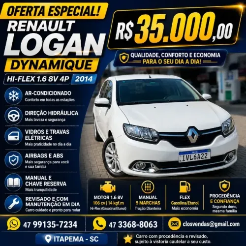 Renault Logan Dynamique Hi-flex 1.6 8V 4P 2014