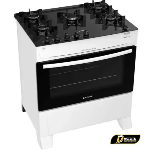 Fogão 5 bocas Mônaco Top Glass Novo <br>1499