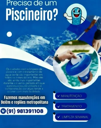 Piscineiro profissional na ária