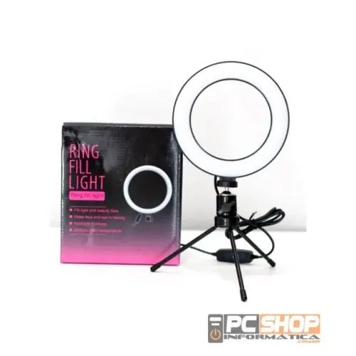Ring light 16 cm com tripé de mesa