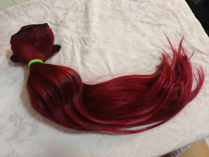 Cabelo humano brasileiro 50cm 3telaa verme, marsala, rosado