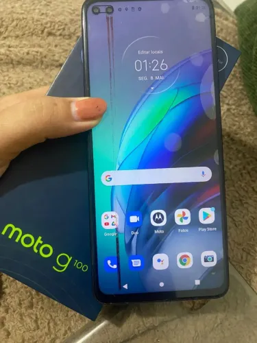 MOTO G100 256G ESTA COM UMA PEQUENA LINHA NA TELA