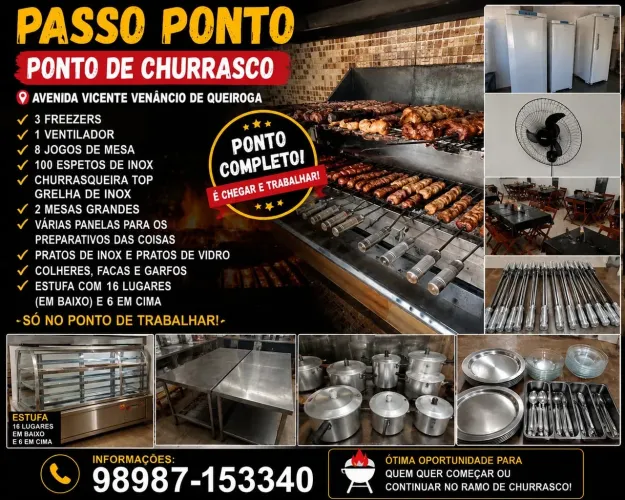 Oportunidade para começar empreender no ramo de restaurante