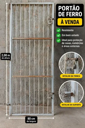PORTÃO 2m x 80cm - FERRO