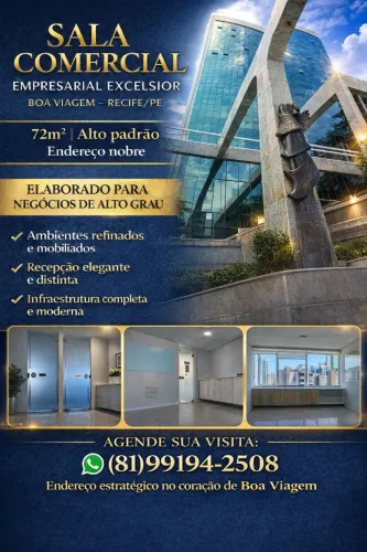 Sala comercial premium no coração de Boa Viagem 72 m², localização estratégica e pronta