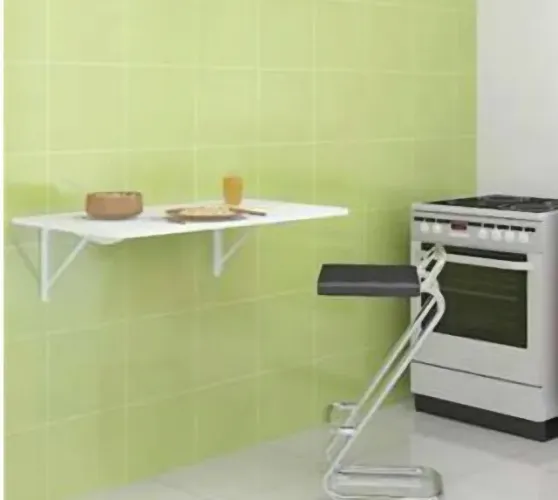 Mesa Politorno Mesa Dobrável com Fixação na Parede cor Branca