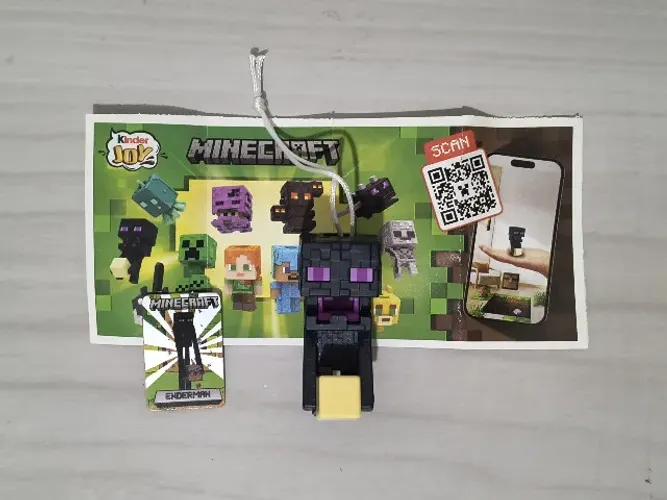Minecraft Kinder Joy - Enderman (COM ENCARTE e MINI CARD)