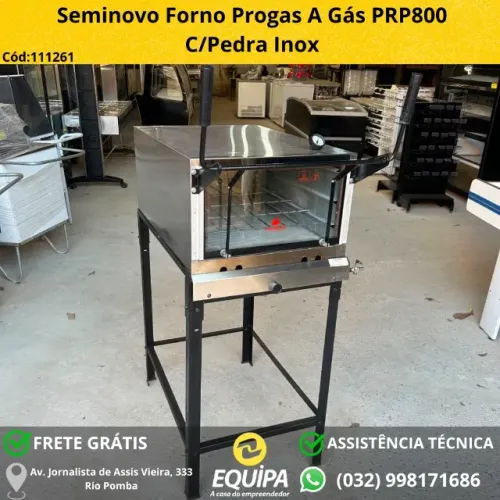Forno Progas A Gás PRP800 C/Pedra Inox Seminovo