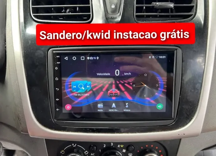 Multimídia Sandero/kwid 7P Android 2ram 32g CarPlay YouTube Netflix wifi Waze Bluetooth 
