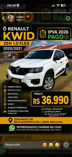 Renault Kwid Zen 1.0 Flex 12V 5P Mec. 2021