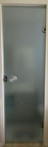 Porta de Vidro Temperado Jateado Completa