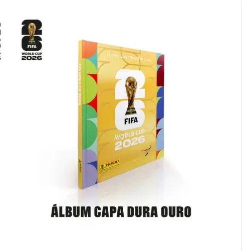 Álbum da copa do mundo capa dura ouro