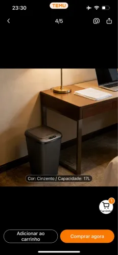 Lixeira eletrônica com sensor de movimento