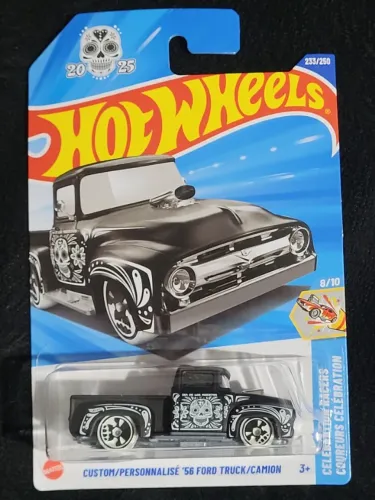 Hot Wheels Custom Personnalise 56 Ford Truck Camion Caveira Dia de los Muertos - Miniatura