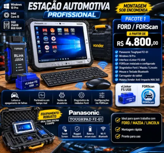ESTAÇÃO AUTOMOTIVA PROFISSIONAL FORScan ? J2534 OEM ? Diesel ? Caminhões ? Máquinas Pesada