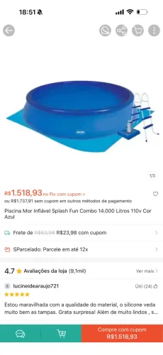 Piscina Mor Inflável Splash Fun 14.000L