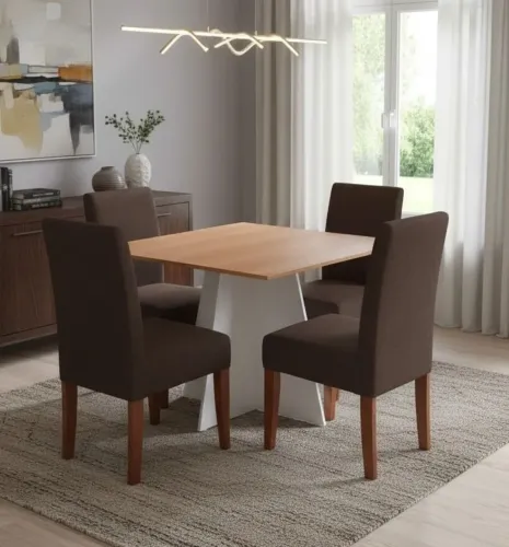 Mesa de jantar com 4 cadeiras me mdf