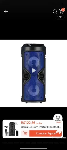 Caixa de som portátil torre, bluetooth rádio FM USB Sd com controle remoto e microfone ?ob