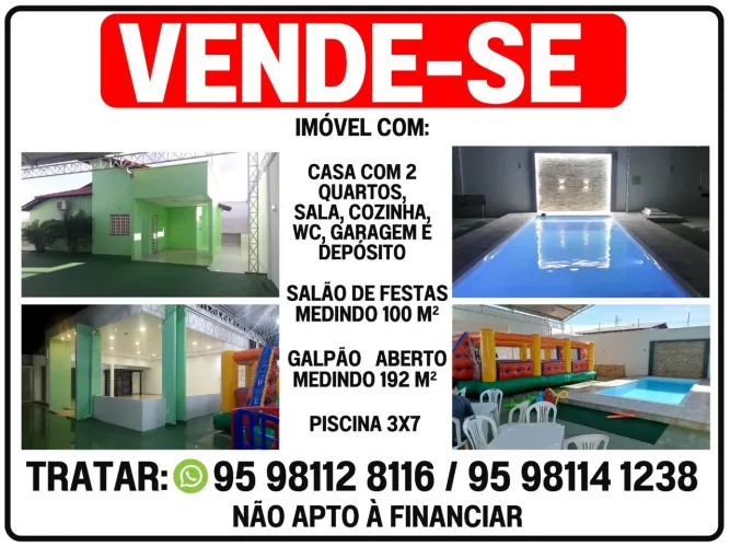 Casa com piscina /Galpão e salão para eventos