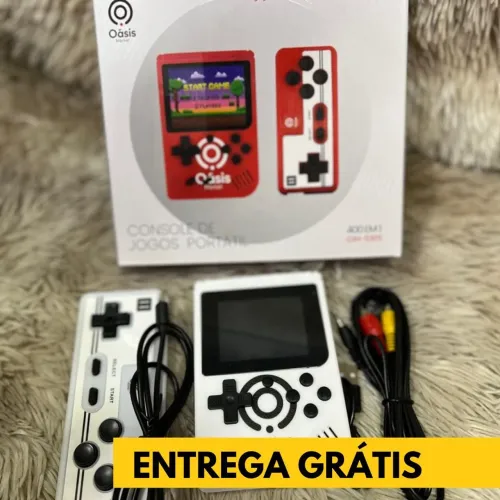 Mini Game portátil 400 Jogos de mão e pra TV
